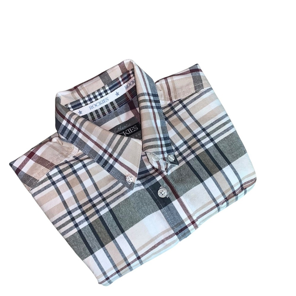 VTG USA Rocky Mountain Western Button Up Shirt Womens S Multicolor Stripes L/S